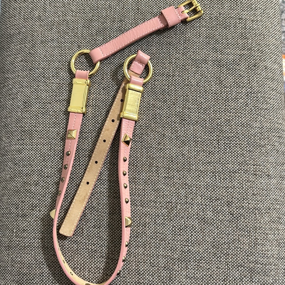Banana Republic pink leather studded belt, size XS. RN#54023. - Picture 2 of 13